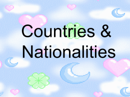 Countries, Nationalities and Languages: Powerpoint