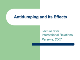 Antidumping and its Effects