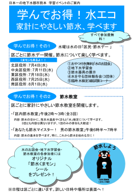 減ってる！熊本の水 熊本市節水キャンペーン