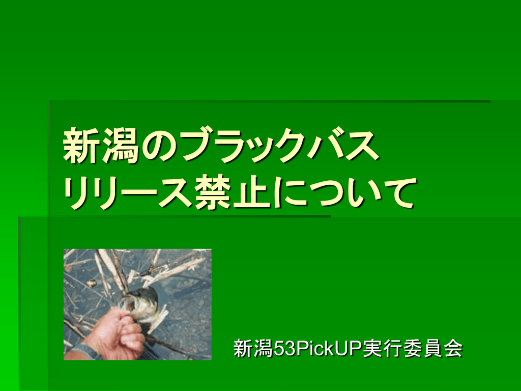 新潟のブラックバスリリース禁止について