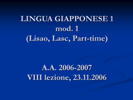 LINGUA GIAPPONESE 1 mod. 1