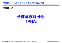付属書Ⅰ.7 予備危険源分析 （PHA）