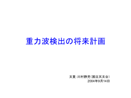 重力波将来計画の簡単なまとめ(ppt file)