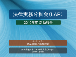 2010年度活動報告 法律実務分科会