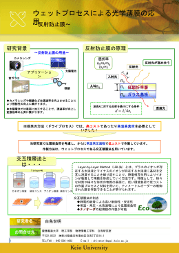 反射防止膜の用途 - 物理情報工学科