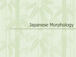 Japanese Morphology