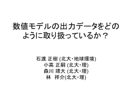 我々の階層モデル群において 大量データをどのように取り扱かおうとして