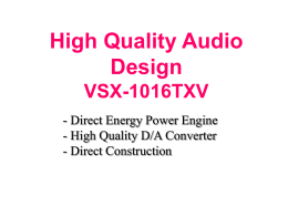 High Quality Audio Design VSX