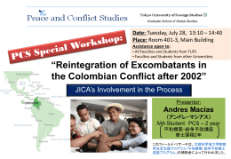 Reintegration of Excombatants in the Colombian Conflict