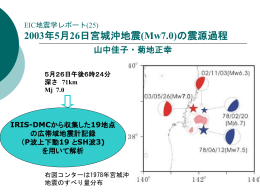EIC地震学レポート(25) 2003年5月26日宮城沖地震(Mw7.0)の震源過程