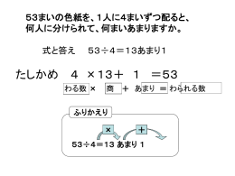 何人に分けられて、何まいあまりますか。