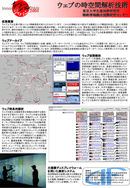 ウェブの時空間解析技術 東京大学生産技術研究所 戦略情報融合国際