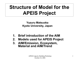 Structure of Model for the APEIS Project