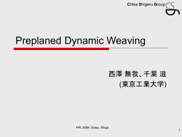 Preplaned Dynamic Weaving