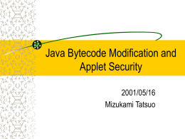 Java Bytecode Modification and Applet Security