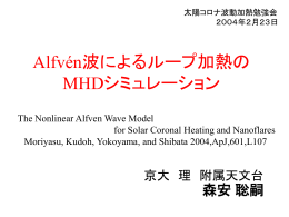 Alfven波によるループ加熱のMHDシミュレーション