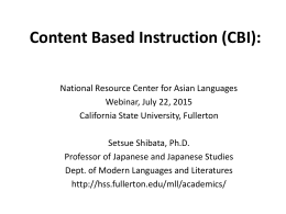 CBI - National Resource Center for Asian Languages