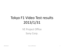 Tokyo Video Test results