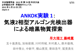 ANKOK実験 1： 気液2相型アルゴン光検出器 による暗黒物質探索