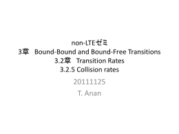 non-LTE** 3**Bound-Bound and Bound Free Transition