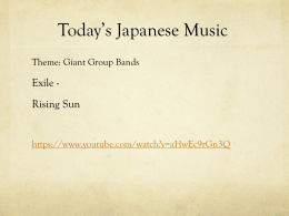 Today*s Japanese Music - Japanese 102 Class Site - Home