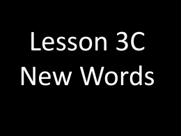 Lesson 3C New Words