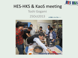 HES-HKS & KaoS meeting