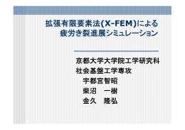 拡張有限要素法(X-FEM)による 疲労き裂進展シミュレーション