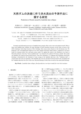 天然ダムの決壊に伴う洪水流出の予測手法に 関する研究