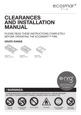 CleARANCeS ANd INStAllAtIoN MANUAl