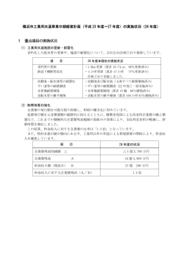 横浜市工業用水道事業中期経営計画（平成 23 年度～27 年度）の実施
