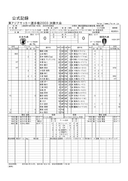 0 0 公式記録 - 日本サッカー協会