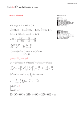 MathMagic Prime Edition 数式サンプル （PDF,192KB）