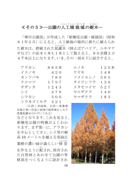 その5≫―公園の人工 植栽域 の樹木 - ソワール新檜尾台