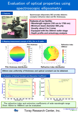 Evaluation of optical properties using spectroscopic ellipsometry