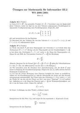 Ubungen zur Mathematik f ur Informatiker III.2 WS 2000/2001 Blatt