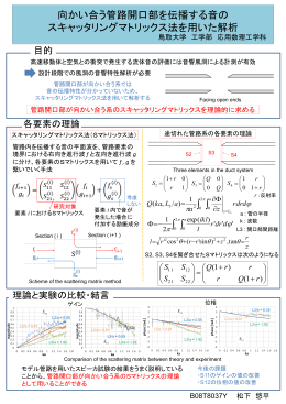 向かい合う管路開口部を伝播する音のスッキャッ