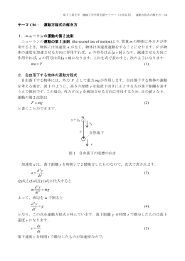 テーマ C06： 運動方程式の解き方 1．ニュートンの運動