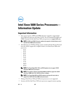 Information Update - Intel Xeon 5600 Series Processors