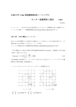 広島大学1.5m 望遠鏡移設地シーイングのモニター装置開発と測定