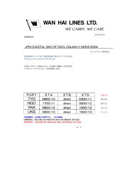 M/V OOCL DALIAN V-N053/S054 遅延とHKG抜港の