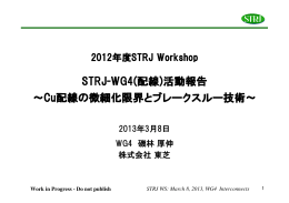配線WG「STRJ-WG4(配線)活動報告 Cu配線の