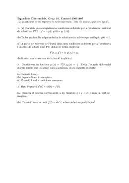 Equacions Diferencials. Grup 10. control 20061107 (La