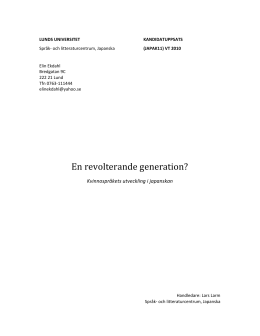En revolterande generation? - Lund University Publications