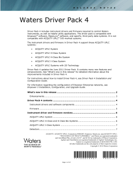 Waters Driver Pack 4 Release Notes