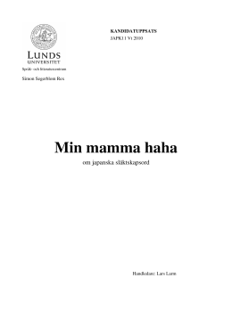 Min mamma haha - Lund University Publications