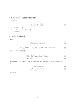 アインシュタイン方程式の解の計算 1 静的・球対称な解
