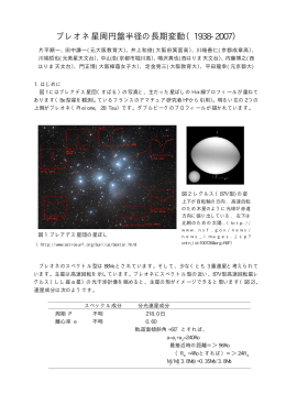 プレオネ星周円盤半径の長期変動（1938-2007） - So-net