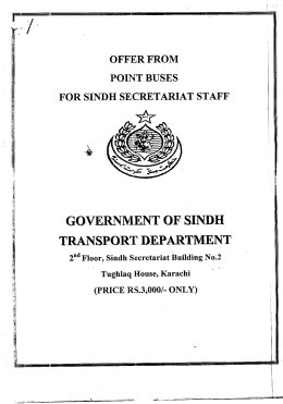 GOVERNMENT OF SINDH TRANSPORT DEPARTMENT