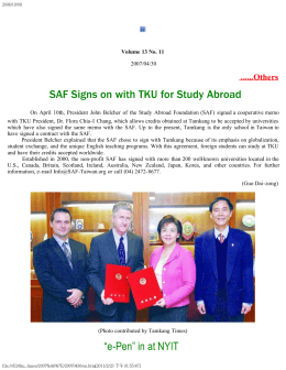 SAF Signs on with TKU for Study Abroad “e